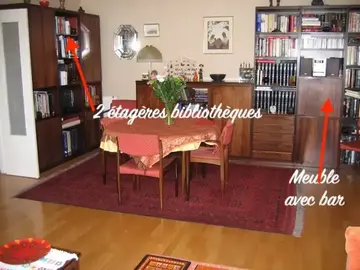 Trois meubles modulables, deux bibliothèques et un avec bar