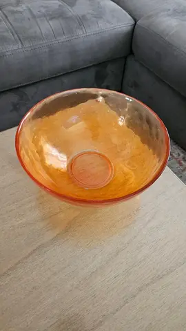 saladier orange en verre