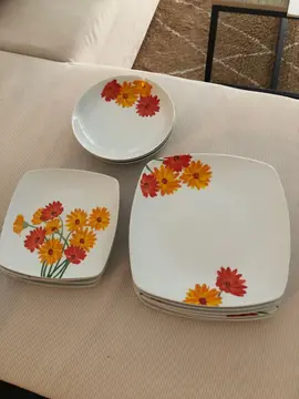 lot d’assiettes 6 grandes 5 petites et 3 creuses