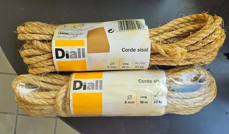 Cordes : diamètre 8mm et longueur 10m