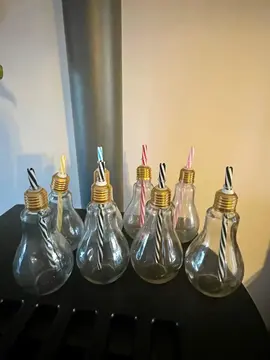 verres ampoules avec paille