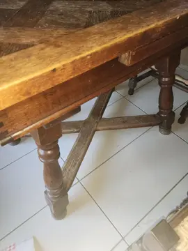table ancienne bois massif + 4 chaises