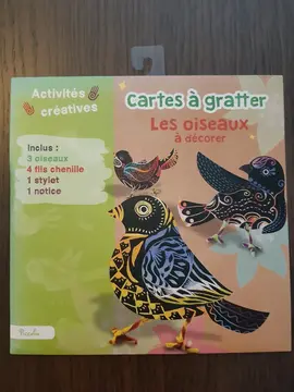 Carte à gratter / Les oiseaux à décorer