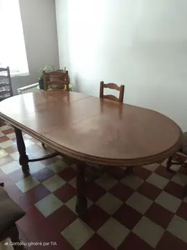 Table bois massif et chaises