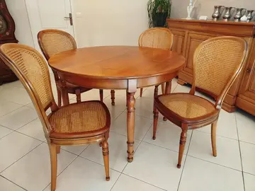 TABLE ET CHAISES EN MERISIER
