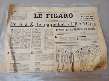 LE FIGARO Janvier 1962 Paquebot "France"