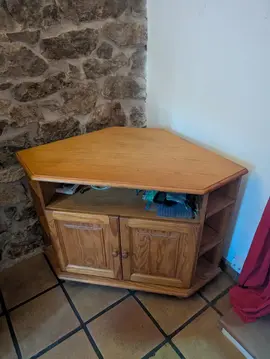 Meuble télé d'angle bois