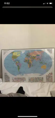 carte du monde plastifiée