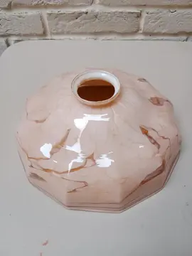 Suspension ou abat-jour en verre rose 23x10cm