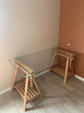 Bureau plateau en verre