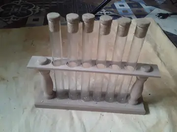 tubes verre pour épices avec support bois