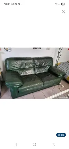 canapé cuir 180 cm. très confortable. bon état