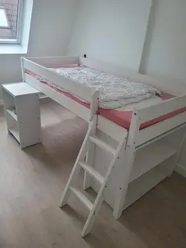 Lit 1 place à étage avec bureau et rangement
