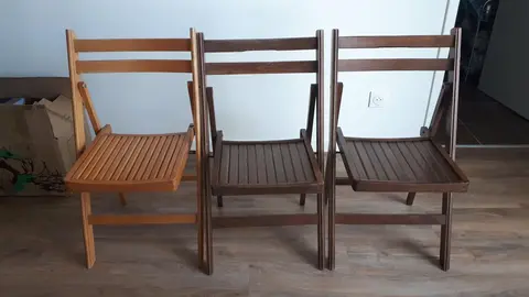 Chaises pliantes bois x3