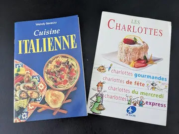 livrets de cuisine italienne et charlottes