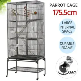 Grande cage à oiseaux ou rongeurs sur roulettes