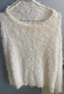 Pull blanc poilu - taille unique