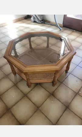 Table basse plateau verre