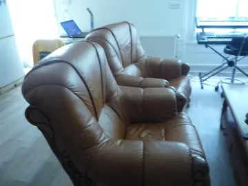 donne deux fauteuils cuire etat neuf tel 0786382168