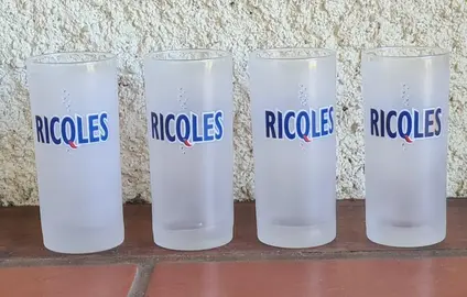 4 verres publicitaires Ricqles