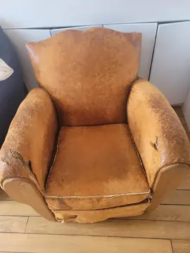 fauteuil club vintage (année 60) à restaurer