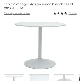 table tulipe 90cm blanche Miliboo