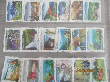 18 timbres oblitérés "Régions de France"