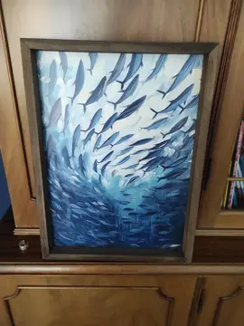 cadre avec affiche océan