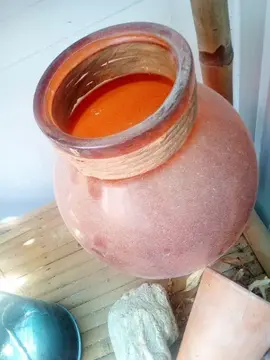 pot en verre orange - large