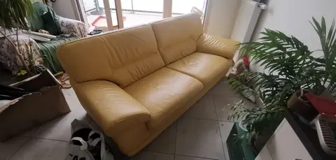 Canapé cuir jaune