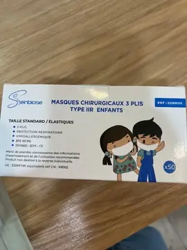 Masques 3 plis enfants 50 unités