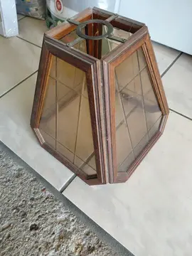 Suspension bois et verre