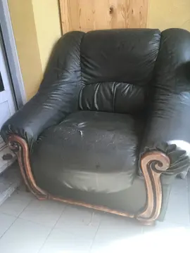Fauteuil en cuir Vert Foncé