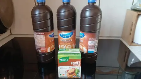 Sauce caramel et sauce poivre