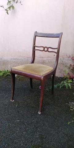 6 chaises bois et velours URGENT