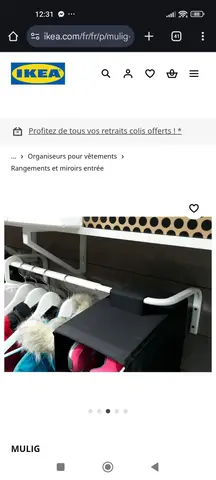 Tringle à vêtements MULIG IKEA