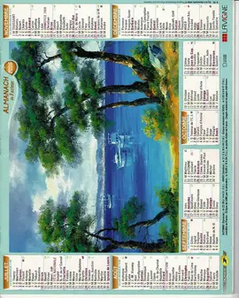 Calendrier des postes 2016 et 2018 pour collectionneur