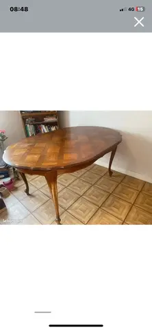 table ovale, rallonge et 6 chaises