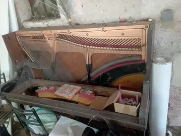 donne carcasse de vieux piano