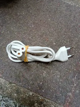 Cordon électrique 2 fiches blanc