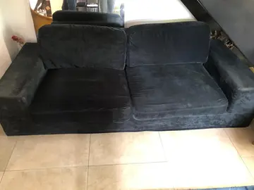 CANAPE TISSU velours NOIR
