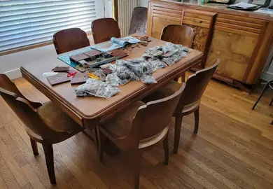Buffet, table et 6 chaises années 50