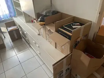 Meuble bibliothéque/secrétaire en bois blanc