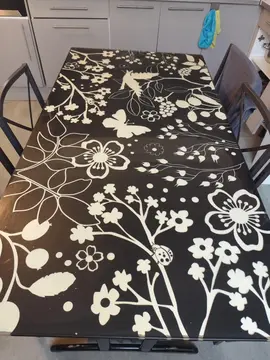 table pliante+ plateau de verre