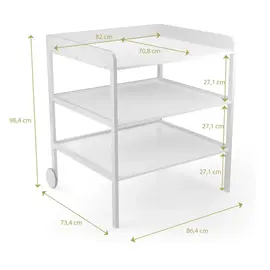 Table à langer bois à roulettes