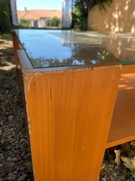 table basse bois et verre