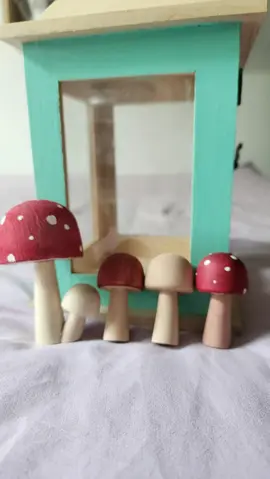 miniatures de champignons en bois