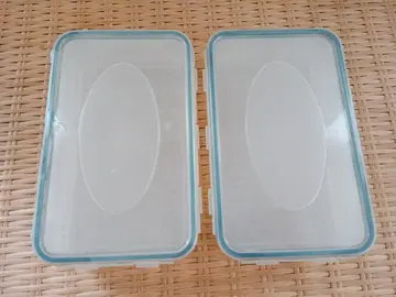 2 boîtes en plastique 22x14x4 cm