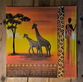 Tableau motif girafes