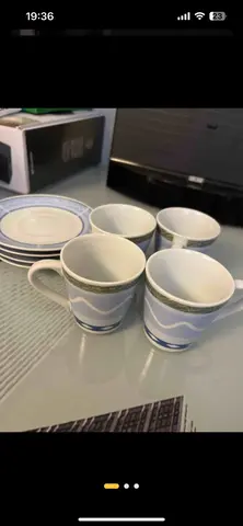 lot de 4 tasses et sous tasses